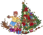 Weihnachts-Baum, Geschenke und Kids / Christmas-Tree
