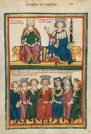 Codex Manesse -  „Klingsor von Ungarland“ (siehe Sängerkrieg auf der Wartburg)