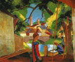 August Macke, German, Kinder am Brunnen, 1914