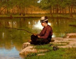 John George Brown, 1831 – 1913, American, Waiting for a Bite, Central Park